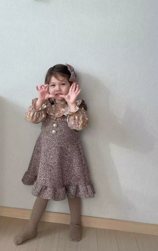 Flower J - Korean Children Fashion - #stylishchildhood - Mosic Frill One-piece - 5