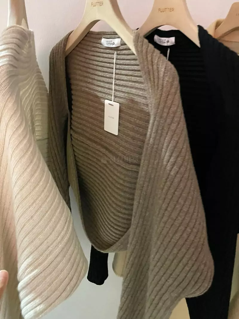 Flutter - Korean Women Fashion - #momslook - Rib Bolero Knit Tee - 2