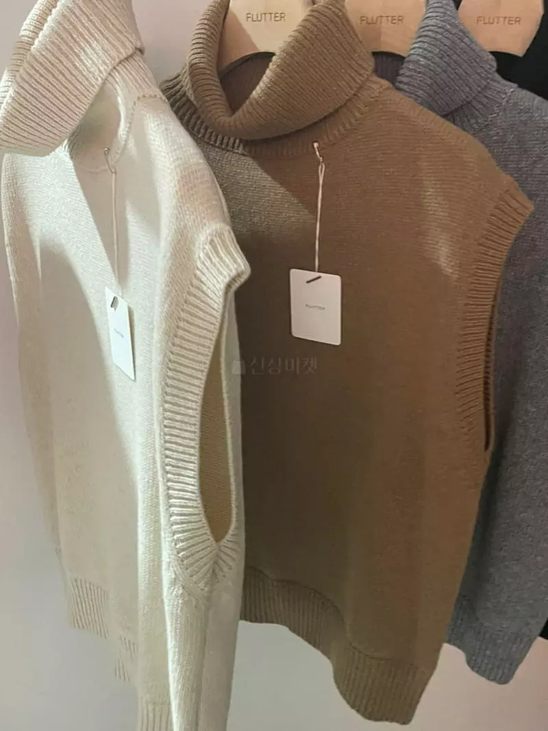 Flutter - Korean Women Fashion - #momslook - Turtleneck Vest - 2