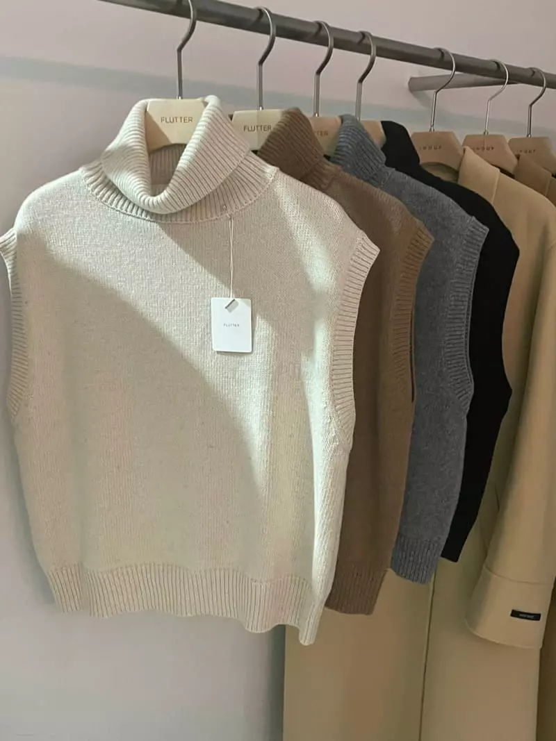 Flutter - Korean Women Fashion - #womensfashion - Turtleneck Vest - 5