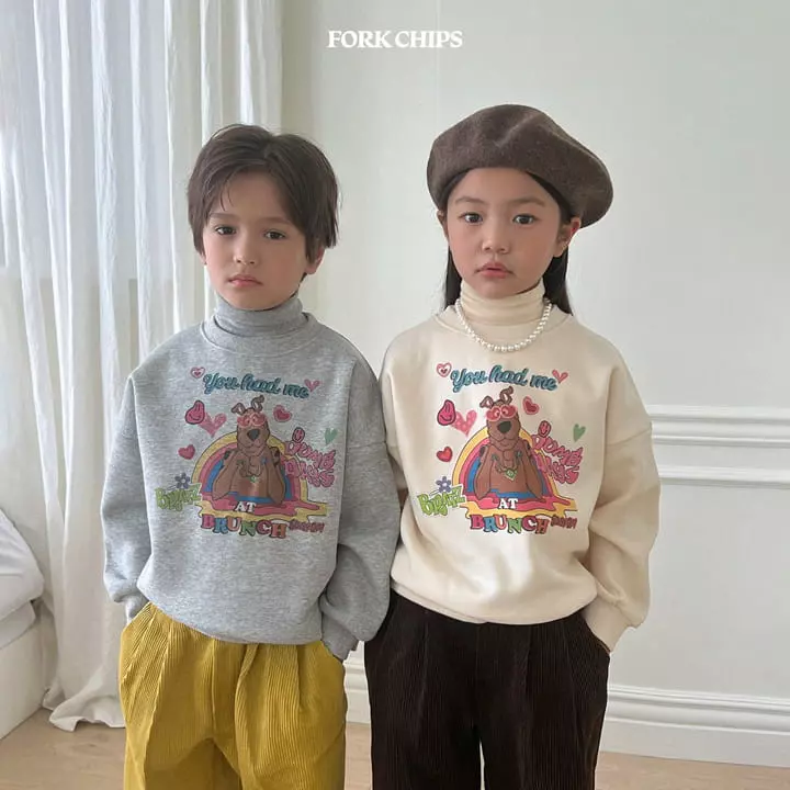 Fork Chips - Korean Children Fashion - #Kfashion4kids - High Teen Dog Sweatshirt - 9