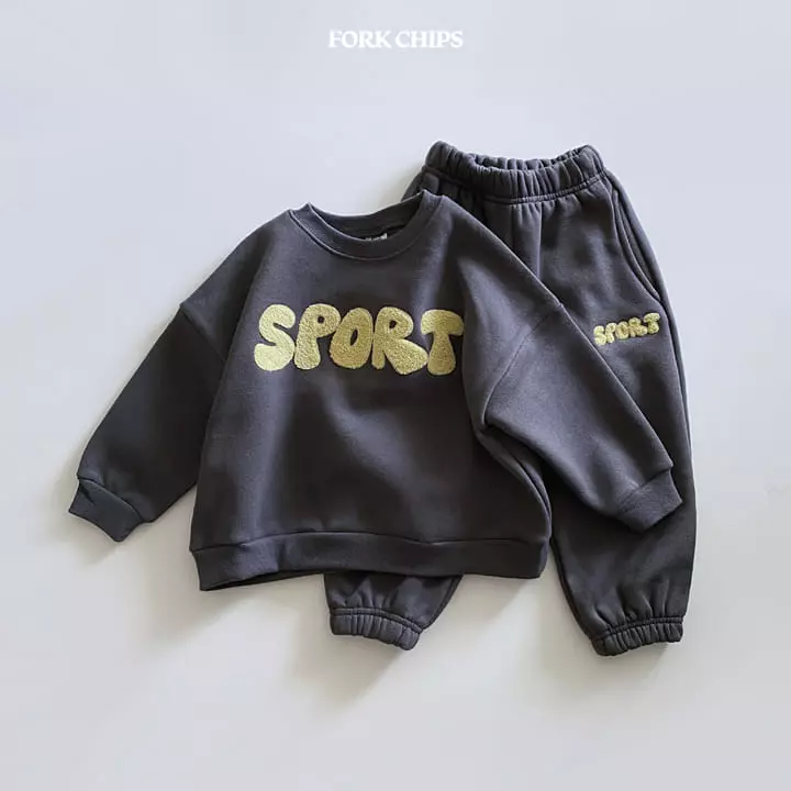 Fork Chips - Korean Children Fashion - #Kfashion4kids - Sprot Top Bottom Set - 6