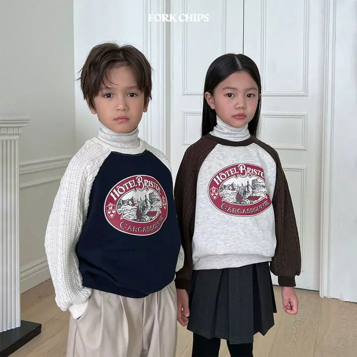 Fork Chips - Korean Children Fashion - #childrensboutique - Hotel Knit Sweatshirt - 7