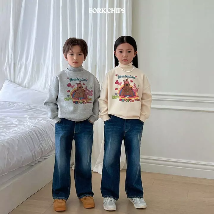 Fork Chips - Korean Children Fashion - #childrensboutique - High Teen Dog Sweatshirt - 2