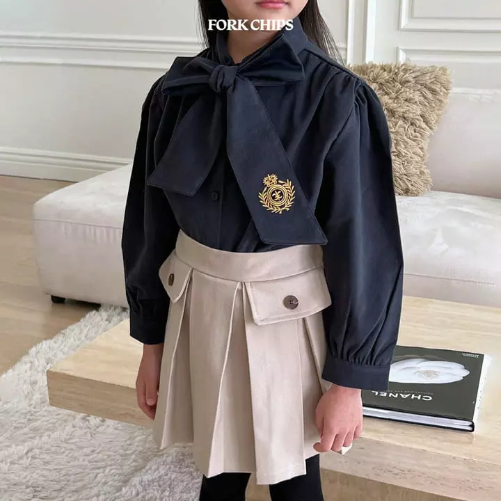 Fork Chips - Korean Children Fashion - #childrensboutique - Cover Pleats Skirt - 5