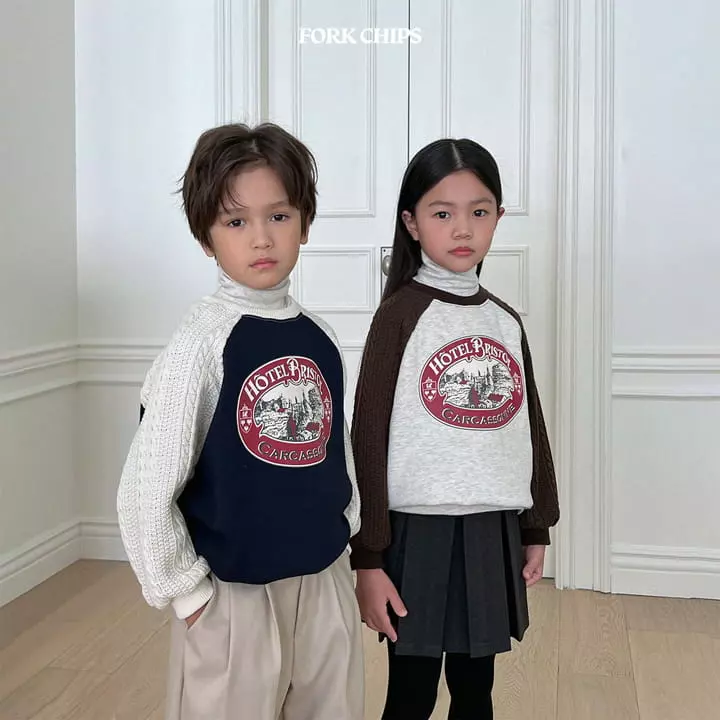 Fork Chips - Korean Children Fashion - #designkidswear - Hotel Knit Sweatshirt - 8