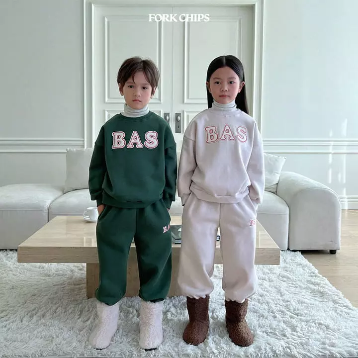 Fork Chips - Korean Children Fashion - #designkidswear - Baseball Top Bottom Set