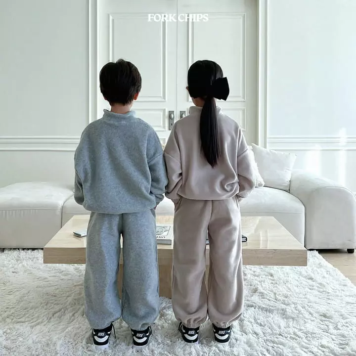 Fork Chips - Korean Children Fashion - #discoveringself - Teddy Half Zip-up - 12
