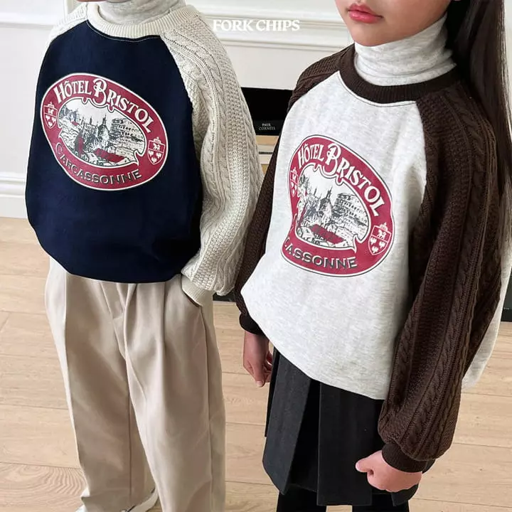 Fork Chips - Korean Children Fashion - #discoveringself - Hotel Knit Sweatshirt - 9