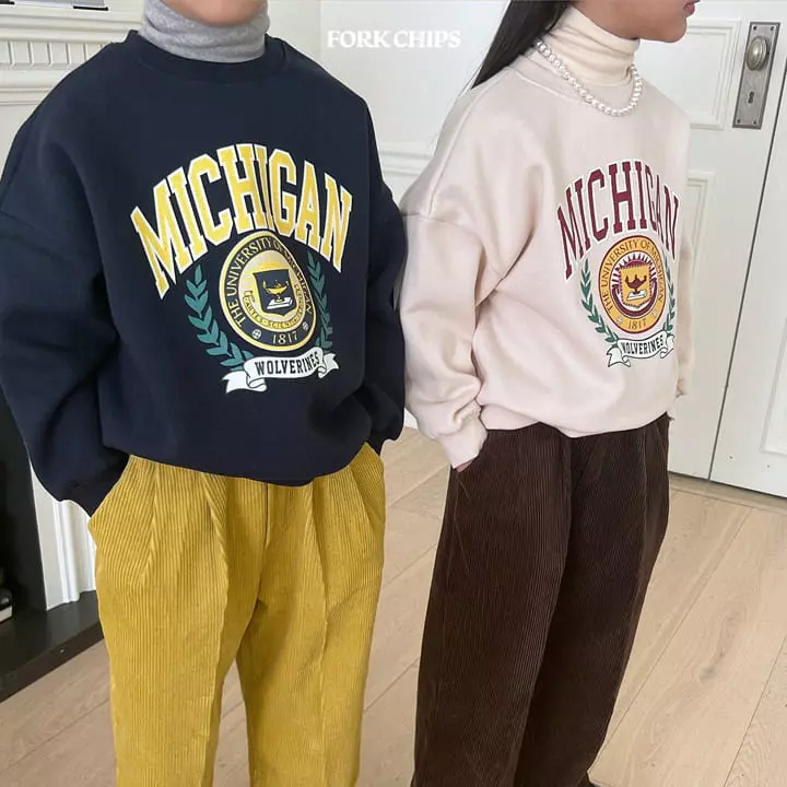 Fork Chips - Korean Children Fashion - #discoveringself - Michigan Sweatshirt - 7