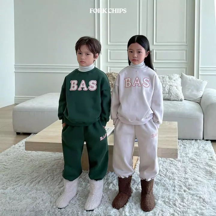 Fork Chips - Korean Children Fashion - #discoveringself - Baseball Top Bottom Set - 2