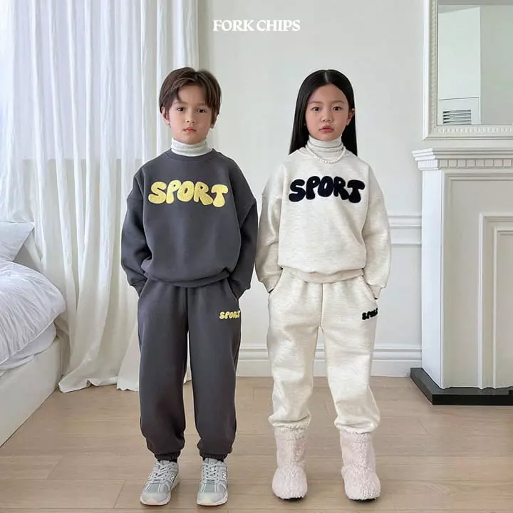 Fork Chips - Korean Children Fashion - #discoveringself - Sprot Top Bottom Set