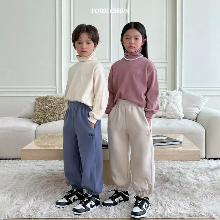 Fork Chips - Korean Children Fashion - #fashionkids - Plain Pants - 9