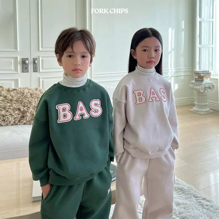 Fork Chips - Korean Children Fashion - #fashionkids - Baseball Top Bottom Set - 3