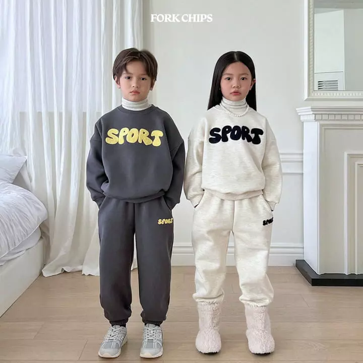 Fork Chips - Korean Children Fashion - #fashionkids - Sprot Top Bottom Set - 2