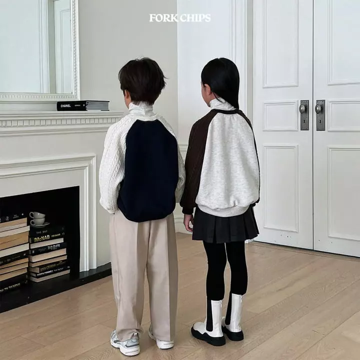 Fork Chips - Korean Children Fashion - #kidsshorts - Hotel Knit Sweatshirt - 11
