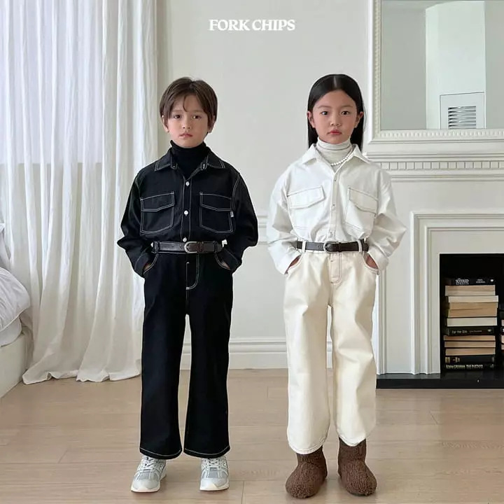 Fork Chips - Korean Children Fashion - #fashionkids - Margaret Stitch Pants - 4