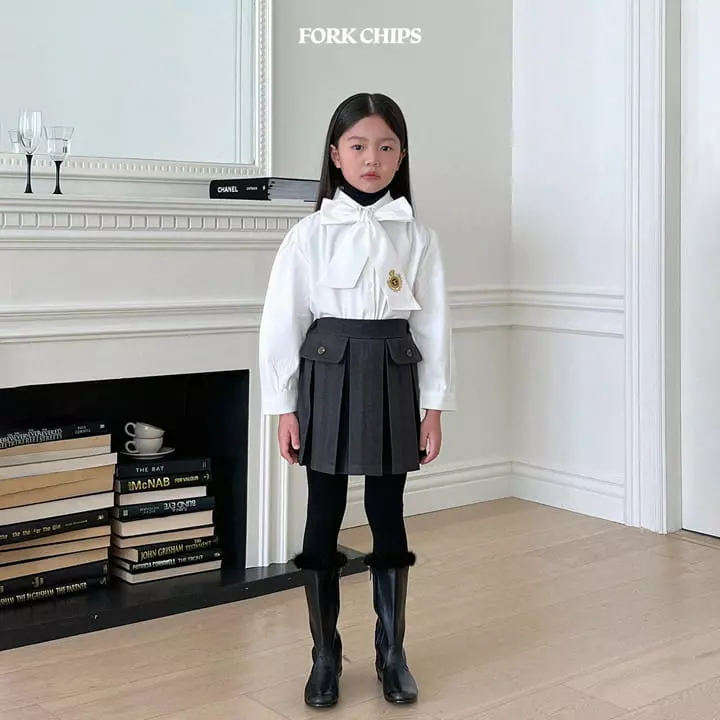 Fork Chips - Korean Children Fashion - #kidsshorts - Cover Pleats Skirt - 9