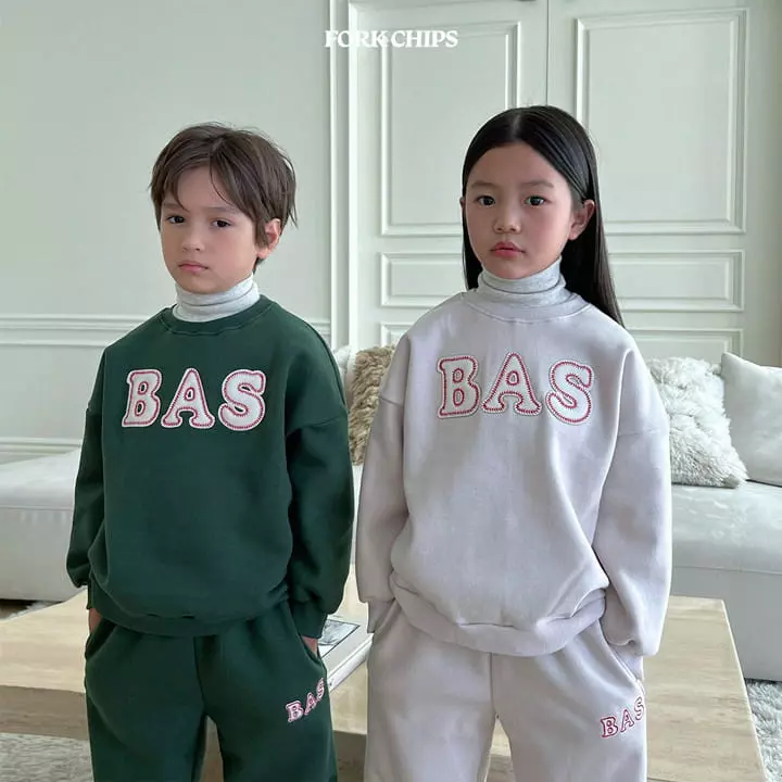 Fork Chips - Korean Children Fashion - #fashionkids - Baseball Top Bottom Set - 4