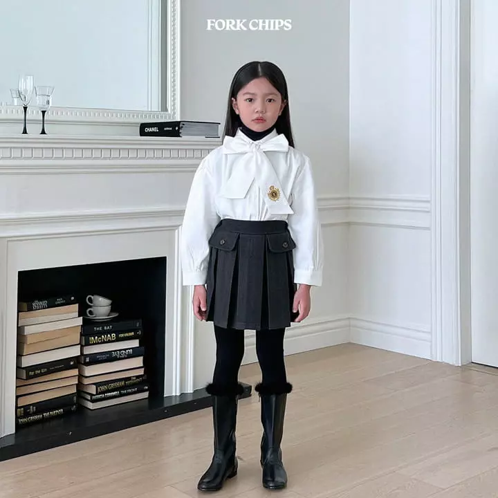 Fork Chips - Korean Children Fashion - #kidsshorts - Buckin Blouse