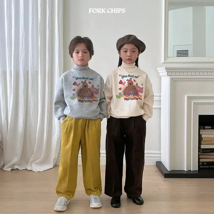 Fork Chips - Korean Children Fashion - #kidsstore - High Teen Dog Sweatshirt - 7