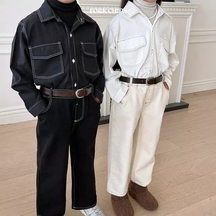 Fork Chips - Korean Children Fashion - #kidzfashiontrend - Margaret Stitch Pants - 6