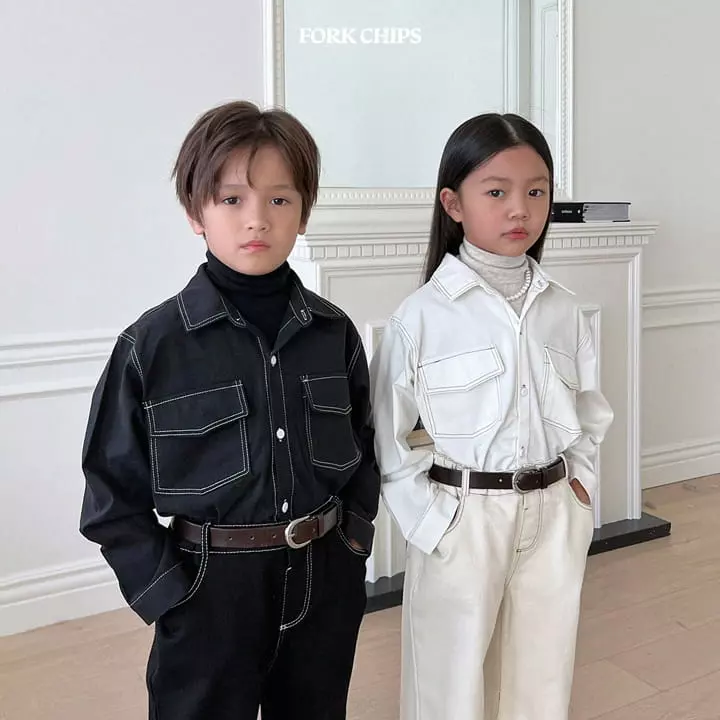 Fork Chips - Korean Children Fashion - #littlefashionista - Margaret Stitch Pants - 8