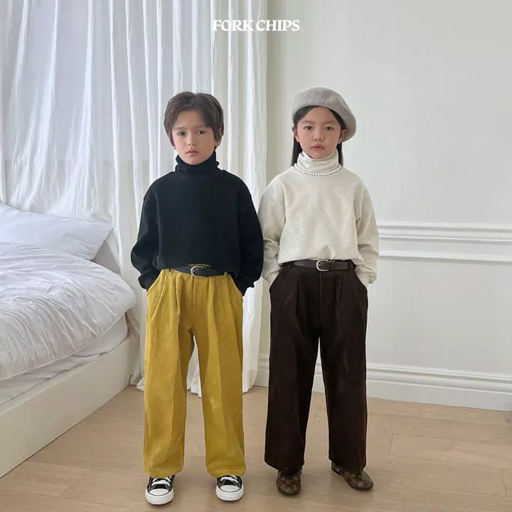 Fork Chips - Korean Children Fashion - #littlefashionista - Monday Rib pants - 3