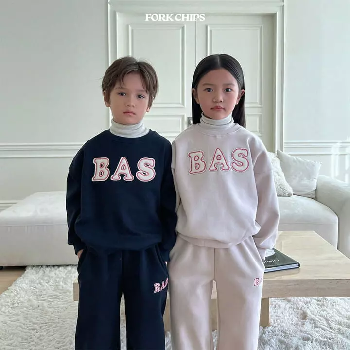 Fork Chips - Korean Children Fashion - #littlefashionista - Baseball Top Bottom Set - 8