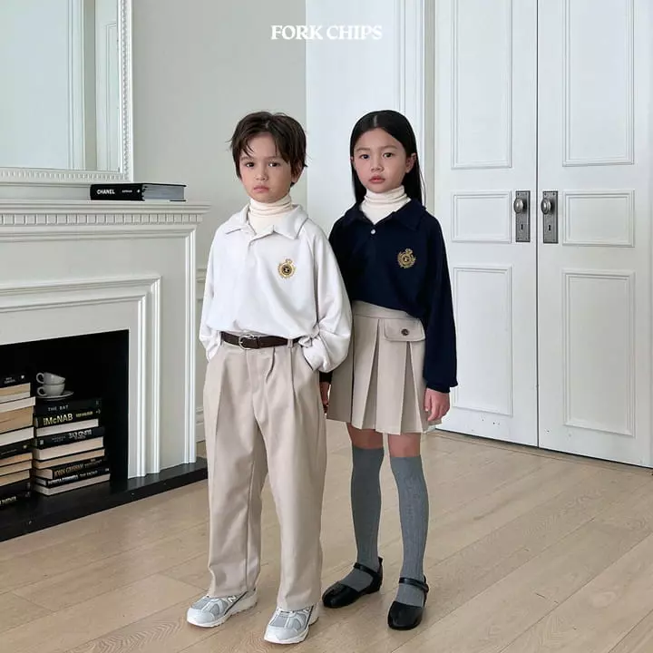 Fork Chips - Korean Children Fashion - #littlefashionista - Ivy Knit Collar Tee - 3