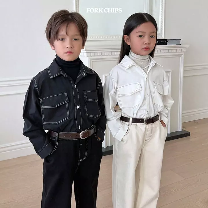 Fork Chips - Korean Children Fashion - #magicofchildhood - Margaret Stitch Pants - 9