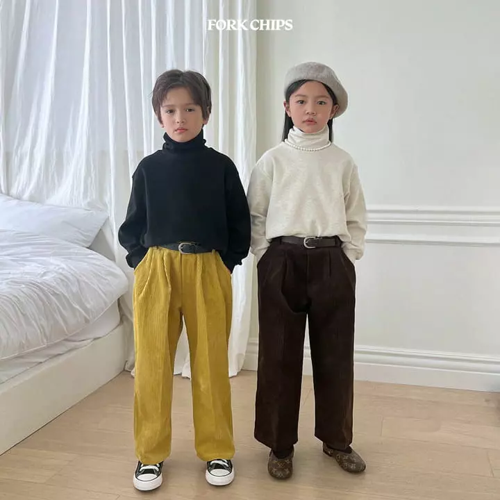Fork Chips - Korean Children Fashion - #littlefashionista - Monday Rib pants - 4