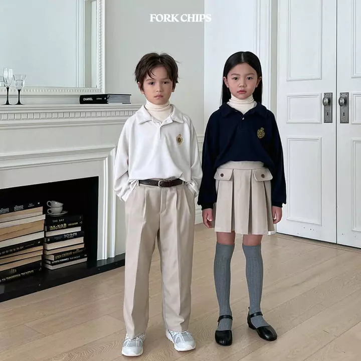 Fork Chips - Korean Children Fashion - #littlefashionista - Ivy Knit Collar Tee - 4
