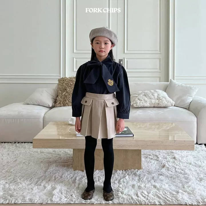 Fork Chips - Korean Children Fashion - #minifashionista - Cover Pleats Skirt