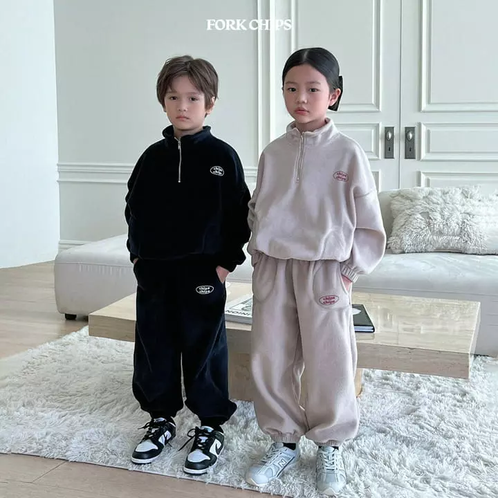 Fork Chips - Korean Children Fashion - #prettylittlegirls - Teddy Half Zip-up - 5