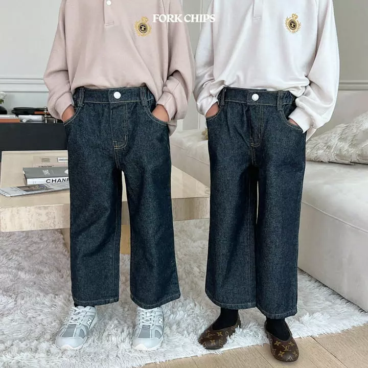 Fork Chips - Korean Children Fashion - #prettylittlegirls - Bridge Jeans - 8