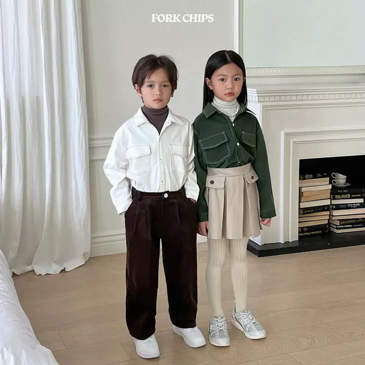 Fork Chips - Korean Children Fashion - #prettylittlegirls - Od Stitch Tee - 9
