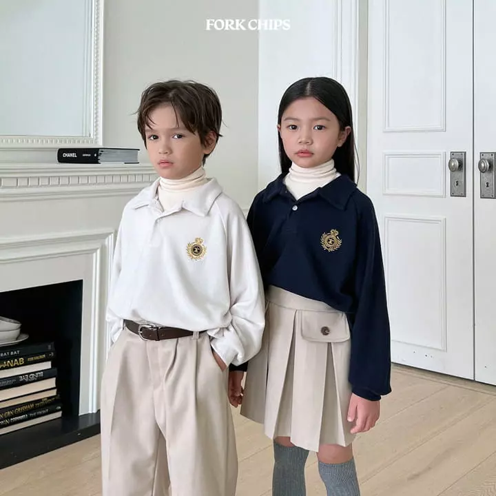 Fork Chips - Korean Children Fashion - #prettylittlegirls - Ivy Knit Collar Tee - 6