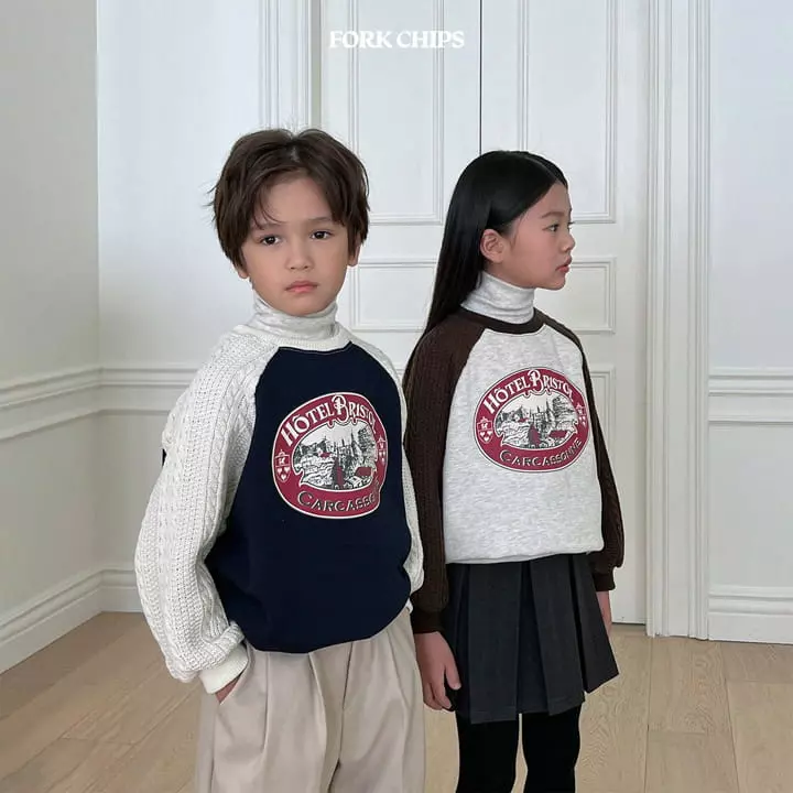Fork Chips - Korean Children Fashion - #stylishchildhood - Hotel Knit Sweatshirt - 5