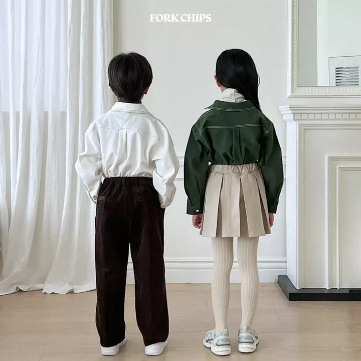 Fork Chips - Korean Children Fashion - #stylishchildhood - Od Stitch Tee - 12