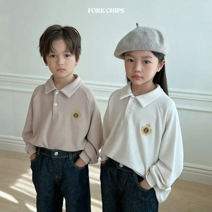 Fork Chips - Korean Children Fashion - #stylishchildhood - Ivy Knit Collar Tee - 9