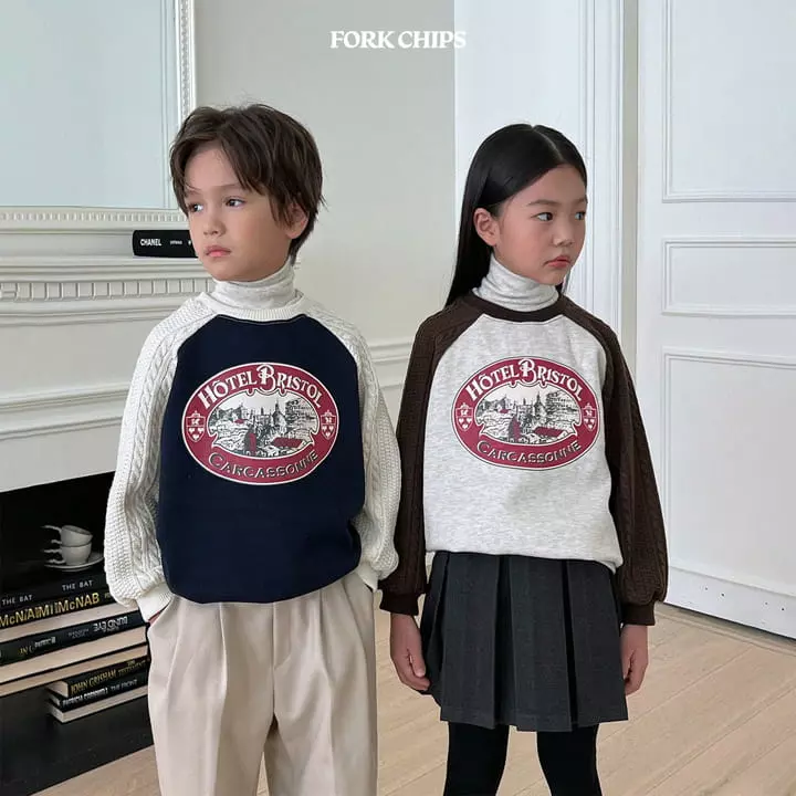 Fork Chips - Korean Children Fashion - #todddlerfashion - Hotel Knit Sweatshirt - 3