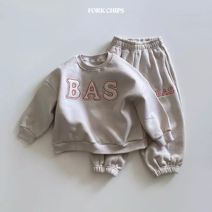 Fork Chips - Korean Children Fashion - #todddlerfashion - Baseball Top Bottom Set - 12
