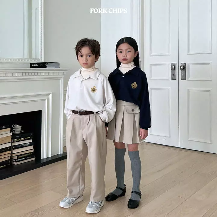 Fork Chips - Korean Children Fashion - #todddlerfashion - Ivy Knit Collar Tee - 7