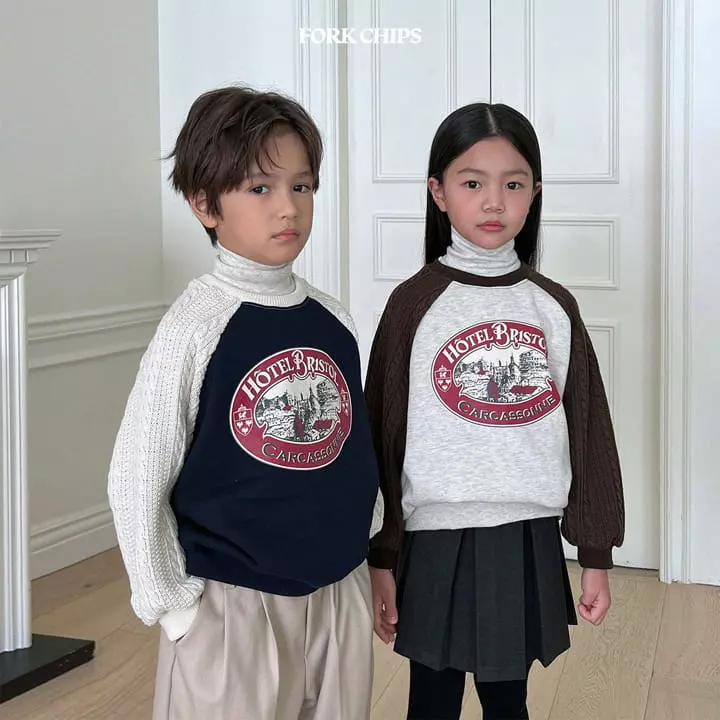 Fork Chips - Korean Children Fashion - #todddlerfashion - Hotel Knit Sweatshirt - 4