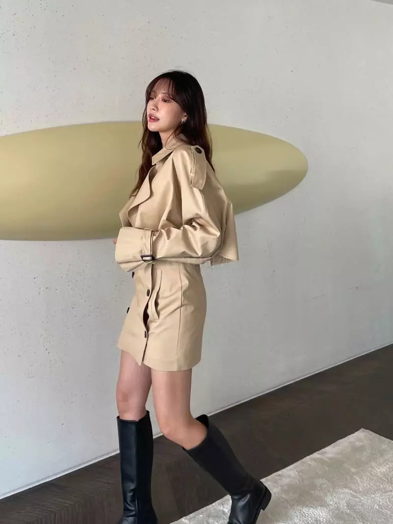 Four Eight - Korean Women Fashion - #momslook - Trench Skirt - 5