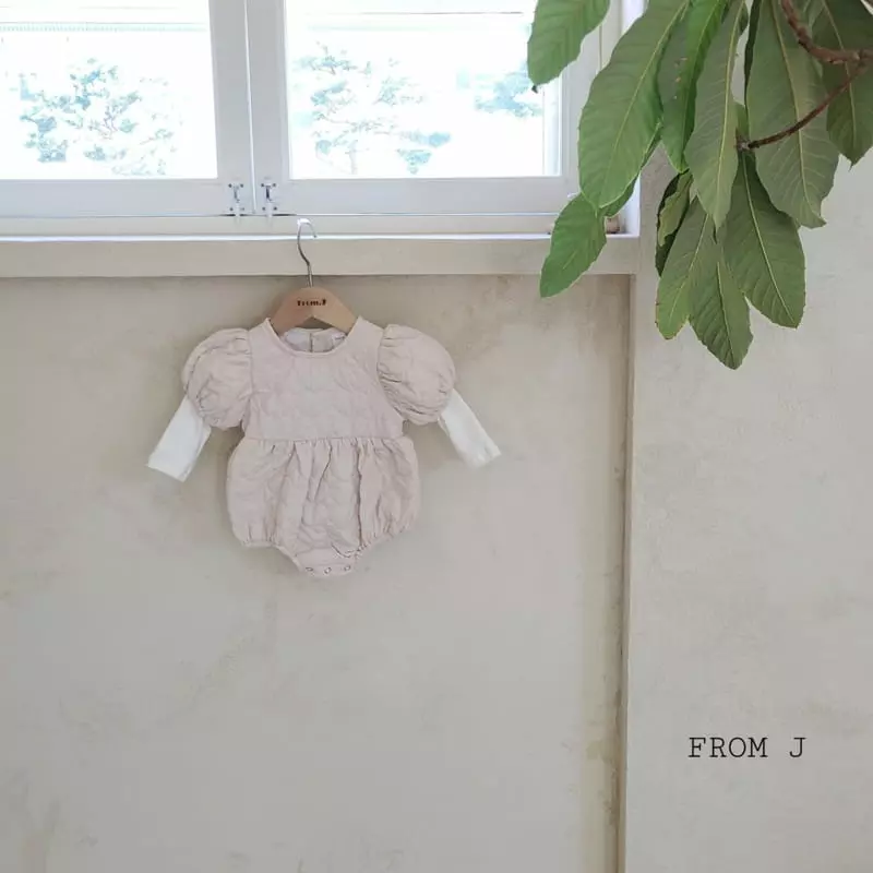 From J - Korean Baby Fashion - #babyboutiqueclothing - Heart Quilting Bodysuit - 3
