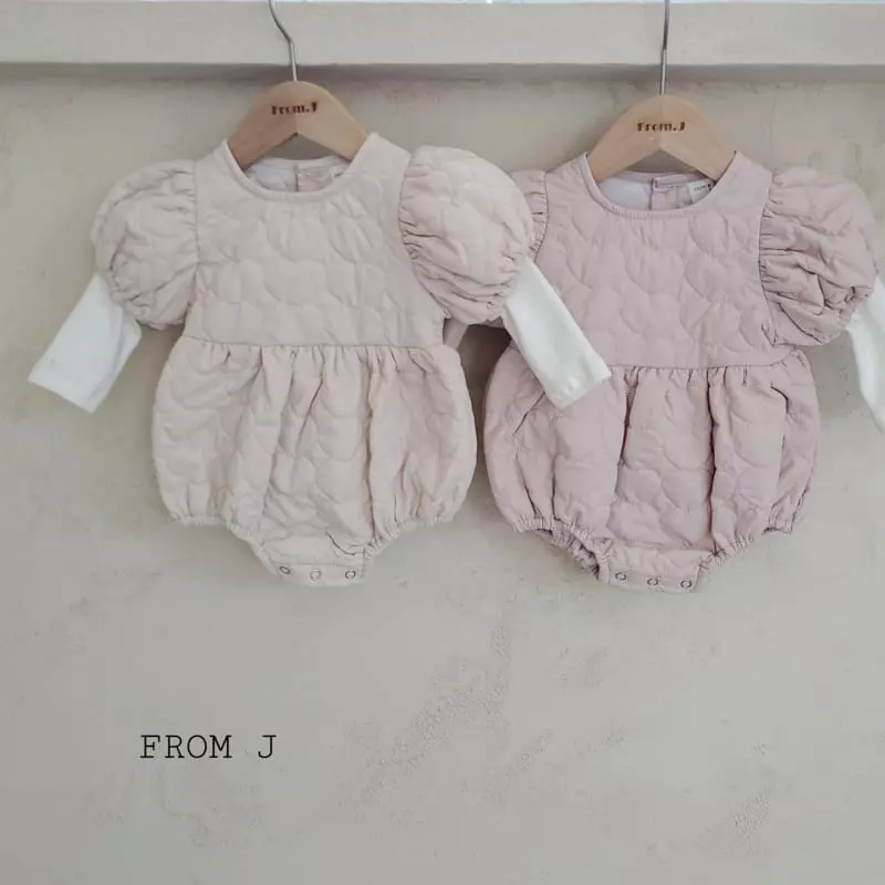 From J - Korean Baby Fashion - #babylifestyle - Heart Quilting Bodysuit - 8