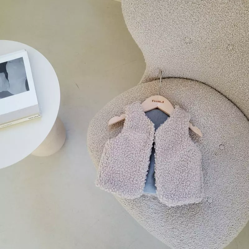 From J - Korean Baby Fashion - #onlinebabyshop - Rib Fleece Vest - 2