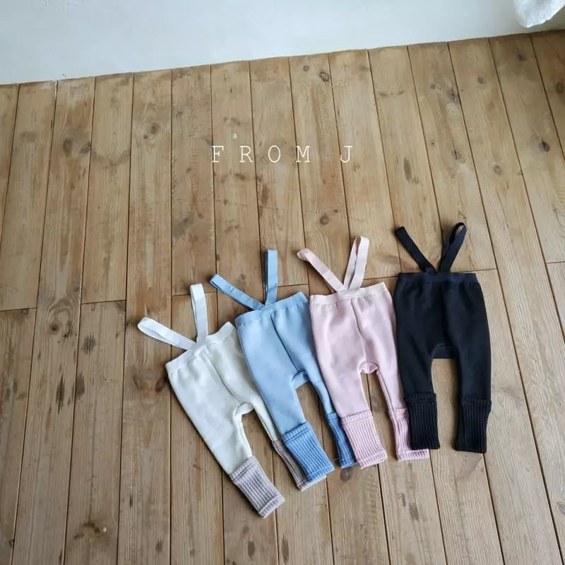 From J - Korean Baby Fashion - #onlinebabyshop - Piping Dungarees Leggings - 5